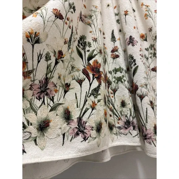 Max Studio London Boho Peasant Maxi Dress Wild Flowers Size Womens XL - Picture 6 of 11